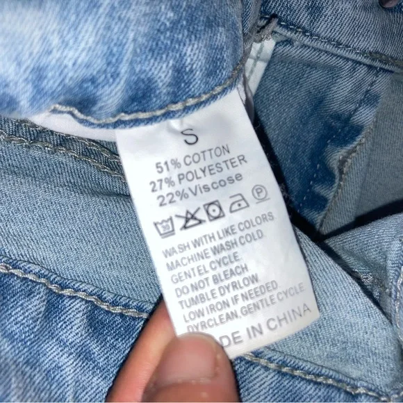 Wide leg Light blue jeans with Bow size s - Picture 4 of 5